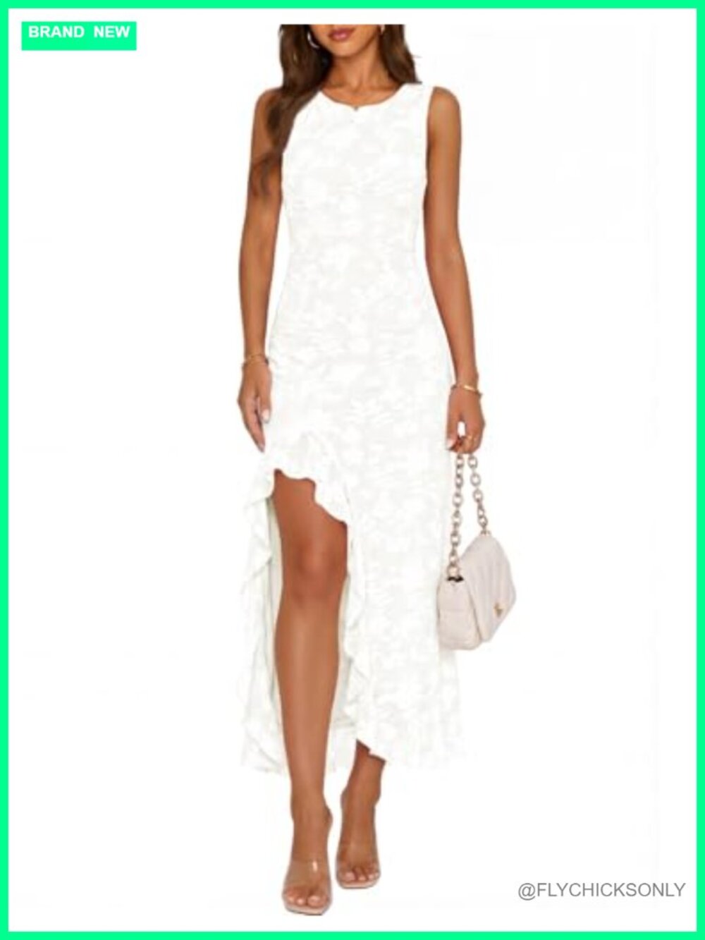 Sleeveless Floral Maxi Dress with High Slit